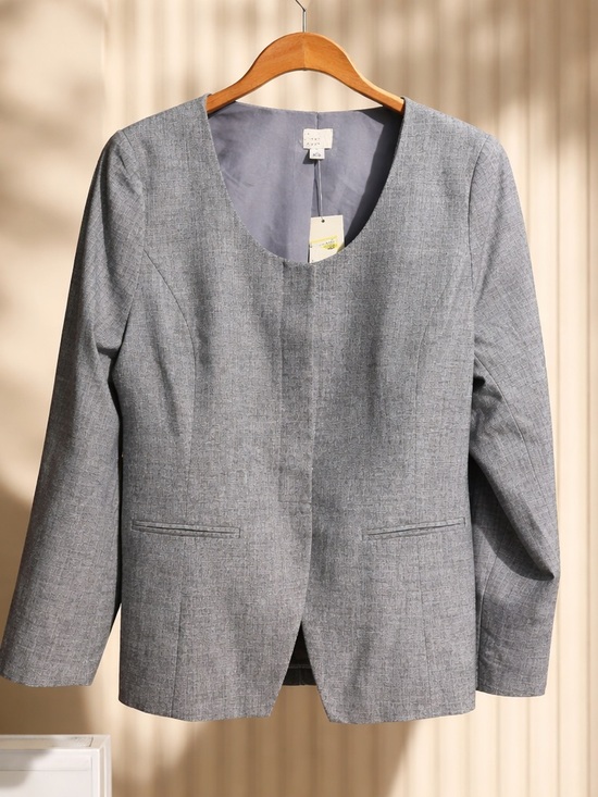 a new day Jackets & Blazers - a new day Gray Collarless Tailored Blazer